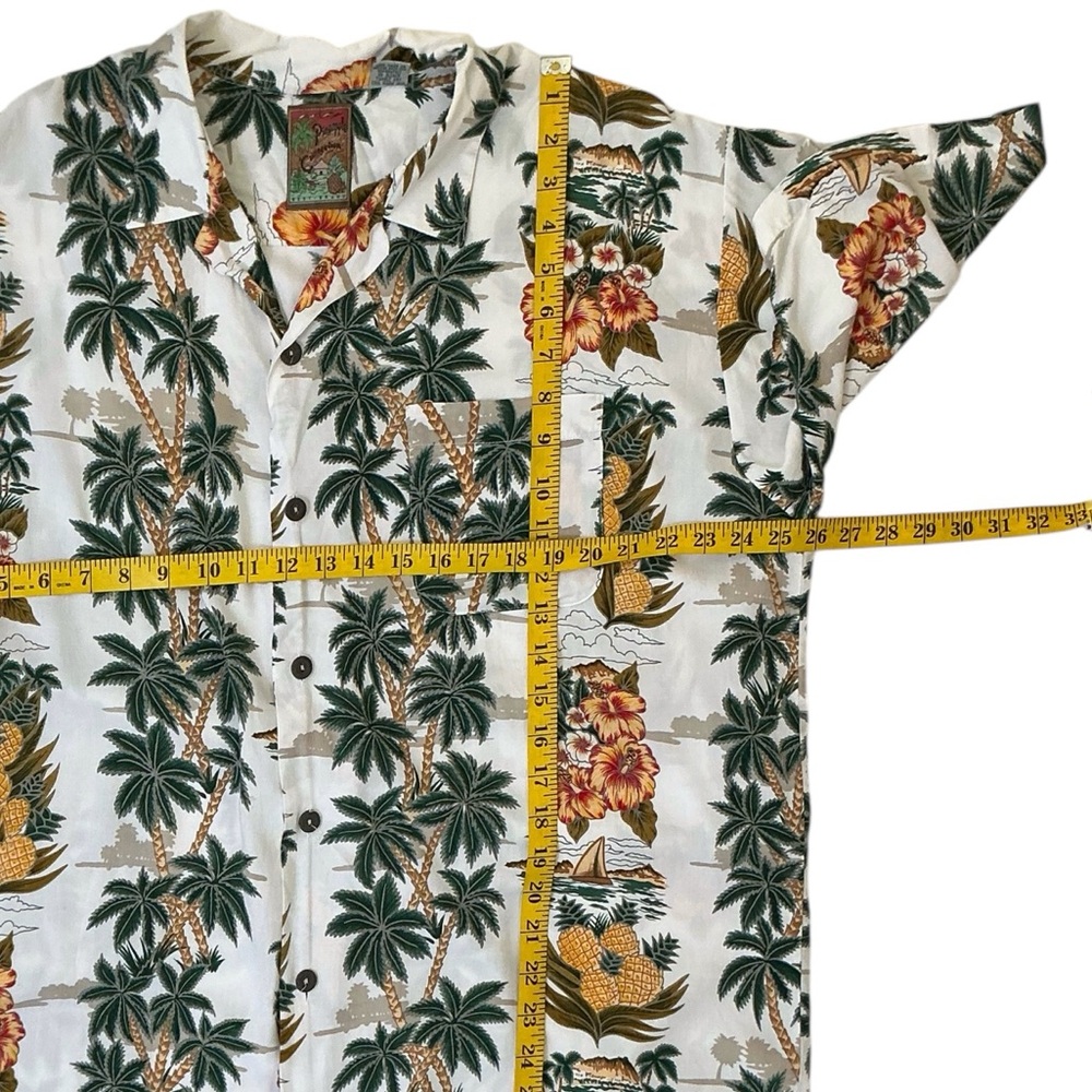 Vintage Hawaiian Pineapple Connection Mens Shirt Rayon Beach Shirt Button Up XL - Picture 7 of 14